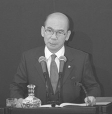 국회 교섭단체 대표연설을 하는 자민련 총재 박태준 (1998년 11월 12일)